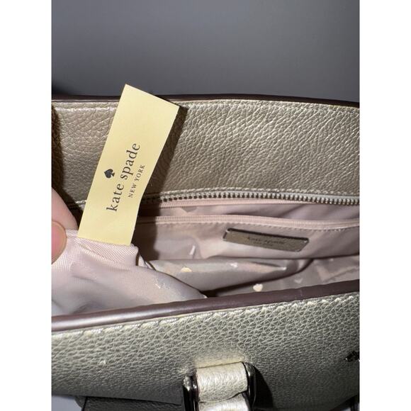 Kate Spade Metallic Jackson Leather Medium Satchel Crossbody Bag - Picture 14 of 16